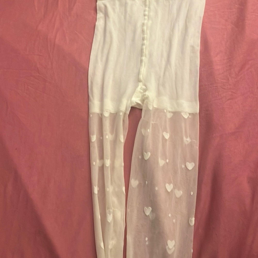 Cute heart white stockings